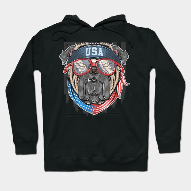 Bulldog USA Hoodie by Mako Design 